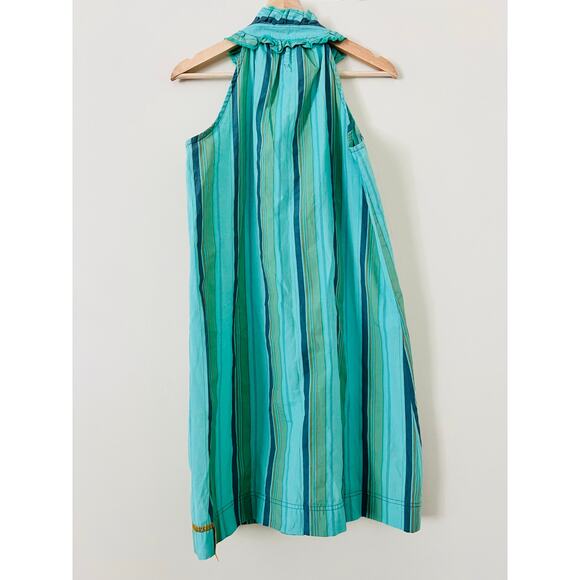 Project E Vintage Women's Dress Summer Medium Shirtdress Green Blue Button-down - Picture 2 of 3